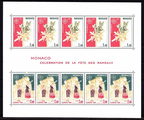 Monaco Block 17 mit 1473-1474 postfrisch Folklore #RN922