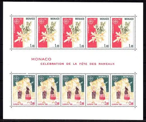 Monaco Block 17 mit 1473-1474 postfrisch Folklore #RN922