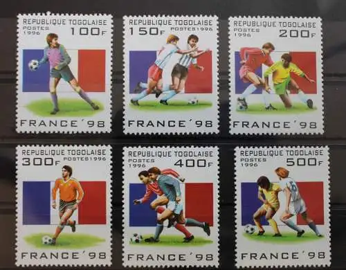 Togo 2389-2394 postfrisch Fußball WM 1998 #RL302