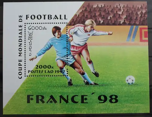 Laos Block 163 mit 1599 postfrisch Fußball WM 1998 #RL069