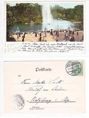 AK Wiesbaden Kurhaus Park Große Fotografie 1902 #PA184