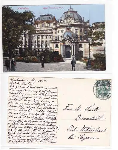 AK Wiesbaden Königliches Theater mit Foyer 1910 #PA186