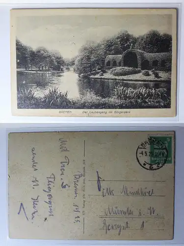AK Bremen Der Laubengang im Bürgerpark 1925 #PA550
