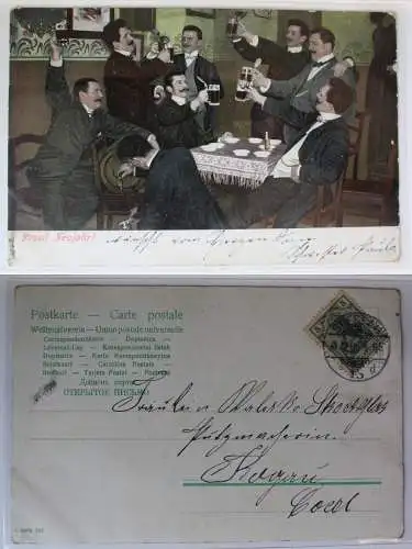 AK Prosit Neujahr mit Stempel 1905 #PC093