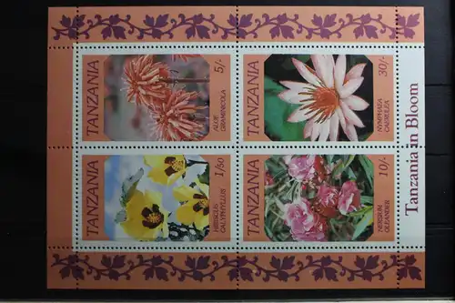Tansania Block 57 mit 324-327 postfrisch Blumen #RQ753