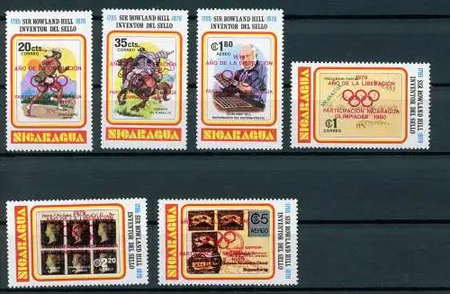 Nicaragua Satz 2085-2090 postfrisch Olympia 1980 #HL242