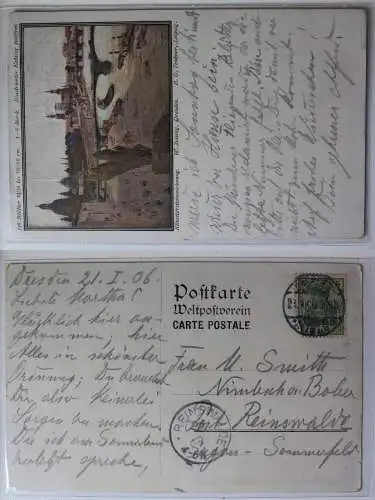 AK Dresden Künstlersteinzeichnung 1906 #PA764