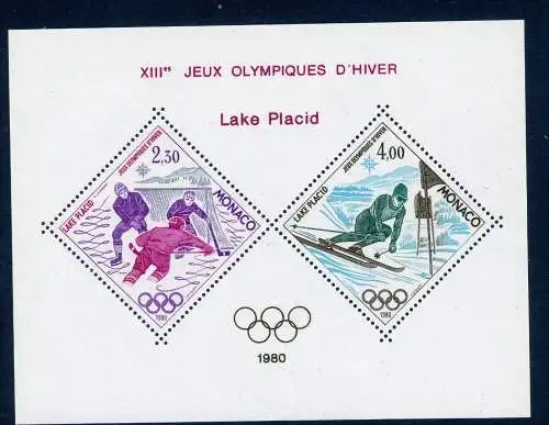 Monaco Sonderblock 1419-1420 postfrisch Olympia 1980 Lake Placid #HL247