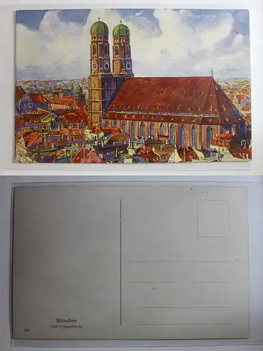 AK München Die Frauenkirche Künstlerkarte #PB045