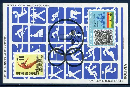 Bolivien Block 100 postfrisch Olympia 1980 #HL266