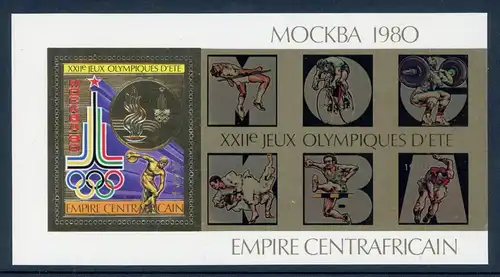 Zentralafr. Rep. Block 65 postfrisch Olympia 1980 Moskau #HL250