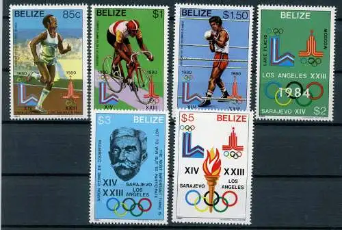 Belize 563-568 postfrisch Olympia 1984 #HL270