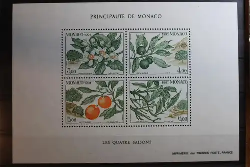 Monaco Block 52 mit 2031-2034 postfrisch Pflanzen #RQ866