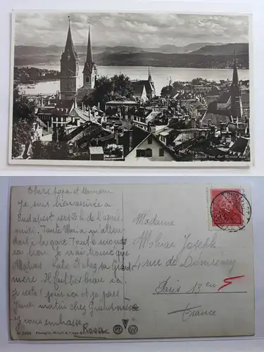 AK Zürich von der Urania aus 1937 #PB358