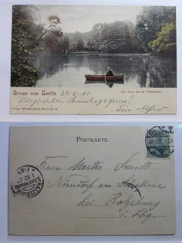 AK Berlin Der Neue See im Tiergarten 1901 #PB423