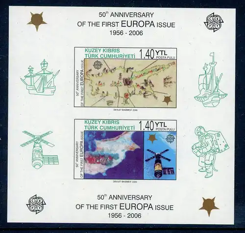 türk. Zypern Block 24 B postfrisch 50 J. Europamarken #IN718