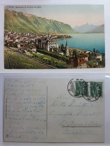 AK Montreux et la Dent du Midi 1912 #PB430