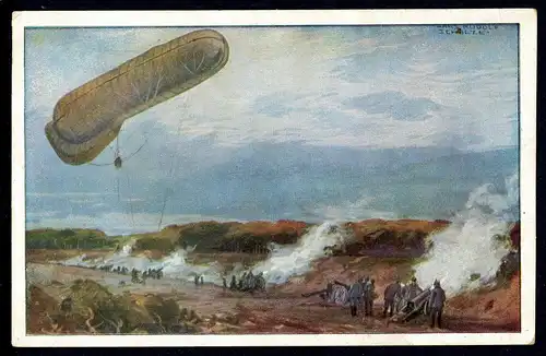 AK Feldpostkarte Deutscher Luftflotten-Verein Beobachtungsballon um 1916 #IN342