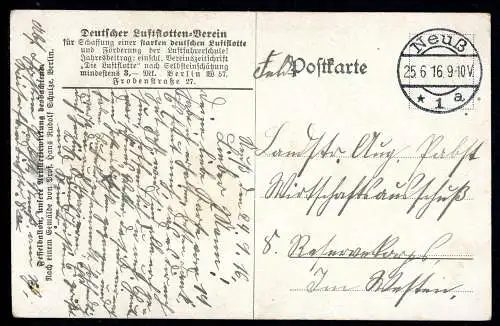 AK Feldpostkarte Deutscher Luftflotten-Verein Beobachtungsballon um 1916 #IN342