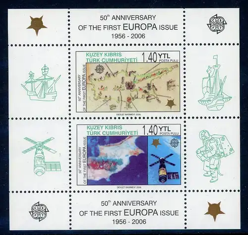 türk. Zypern Block 24 A postfrisch 50 J. Europamarken #IN717