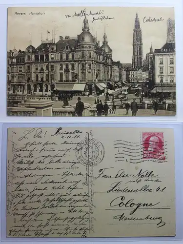 AK Brüssel Anvers Hansahuis 1911 #PB832
