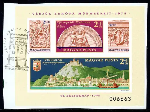 Ungarn Block 115 B Ersttags-Sonderstempel Briefstück #IN734