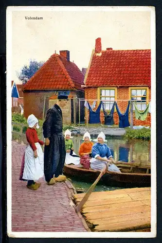 AK Volendam Niederlande Dorfidylle (coloriert) 1928 #IU950