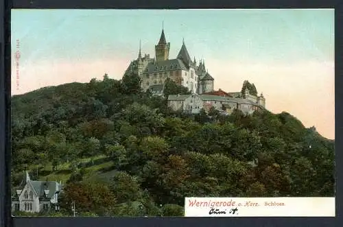 AK Werningerode Sachsen-Anhalt Schloss (coloriert) um 1900 #IU951