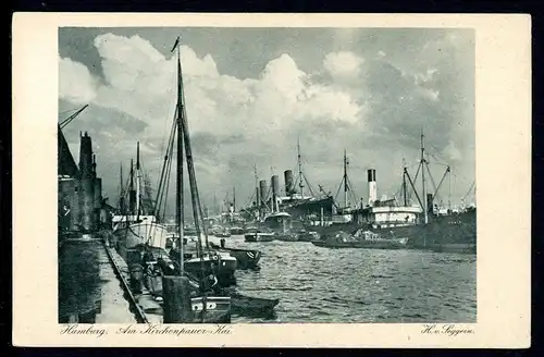 AK Hamburg Am Kirchenpauer Kai 1927 #IN728