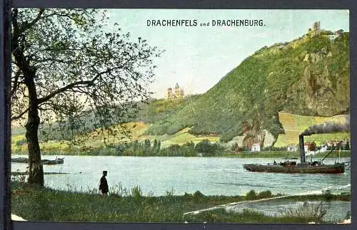 AK Drachenfels Drachenfels, Drachenburg, Dampfschiff um 1910 #IN722