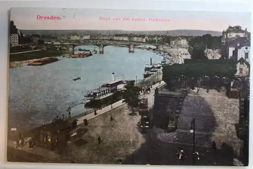 AK Dresden Blick von der kathol. Hofkirche 1910 #PD008