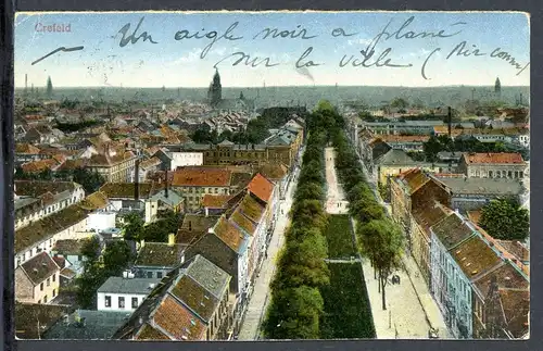 AK Krefeld Panorama mit Südwall, Richtung Kaiser Wilhelm Museum 1919 #IU962