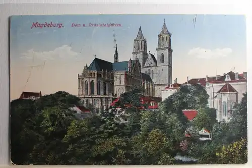 AK Magdeburg Dom u. Präsidialgarten 1919 #PD191