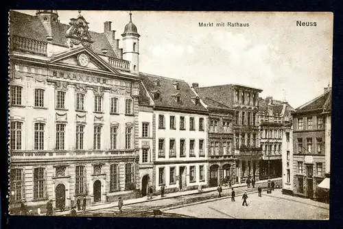 AK Neuss Markt mit Rathaus um 1900 #IU945