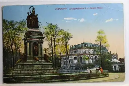 AK Hannover Kriegerdenkmal u. Neues Haus 1914 #PC433