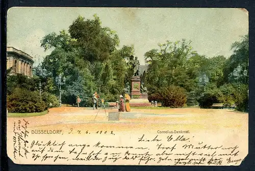 AK Düsseldorf Cornelius-Denkmal am Hofgarten 1902 #IN761