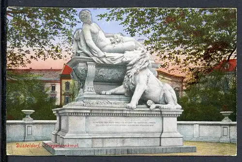 AK Düsseldorf Kriegerdenkmal im Hofgarten, coloriert 1917 #IN766