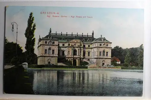 AK Dresden Kgl. Großer Garten - Kgl. Palais mit Teich #PD248