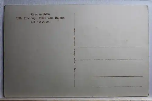 AK Gremsmühlen Villa Eulenlug, Blick v. Balkon auf die Villen #PC464