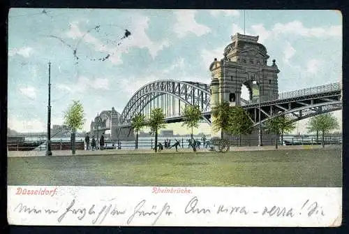 AK Düsseldorf Radschläger vor Alter Oberkasseler Brücke 1906 #IN776