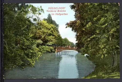 AK Düsseldorf Goldene Brücke im Hofgarten 1909 #IN754