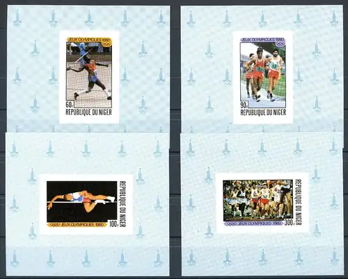 Niger Sonderblöcke 695-98 postfrisch Olympiade Moskau 1980 #HL273