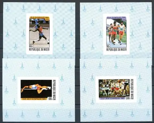 Niger Sonderblöcke 695-98 postfrisch Olympiade Moskau 1980 #HL273