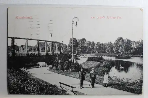 AK Magdeburg Am Adolf Mittag-See 1917 #PC633