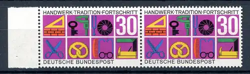 Bund 553 IV postfrisch Plattenfehler im waag. Paar #HD365