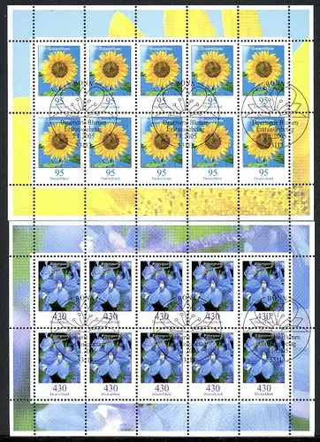 Bund Zehnerbögen 2434-2435 Bonn, Blumen Ersttagssonderstempel #IS966