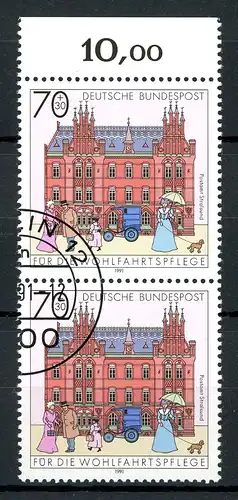 Bund 1565 I + II gestempelt 2 Plattenfehler im senkr. Paar #HD325