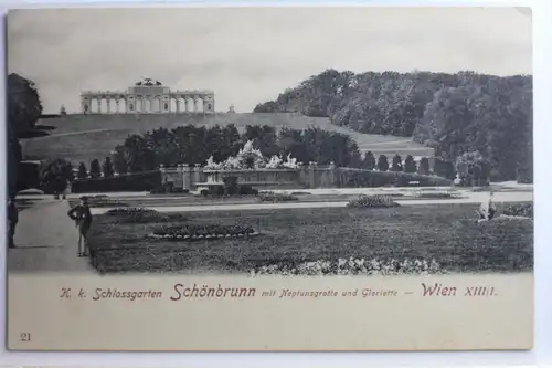 AK Wien XIII, K. k. Schlossgarten Schönbrunn m. Neptunsgrotte #PC812