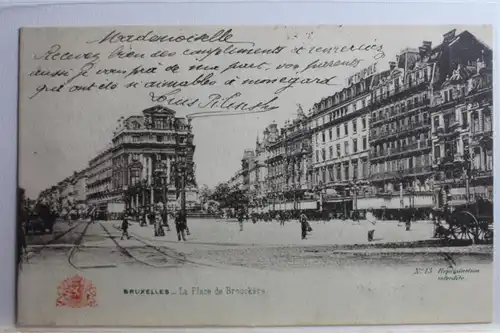 AK Brüssel La Place de Brouckére 1906 #PC768