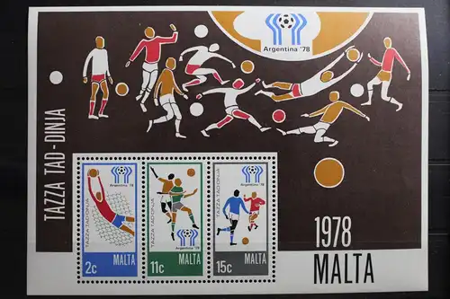 Malta Block 5 mit 571-573 postfrisch Fußball #RX910